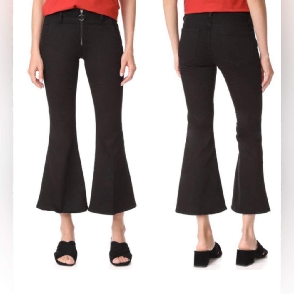 FRAME Le Crop Bell Jeans Flare - Black - Size 26 - Picture 2 of 14